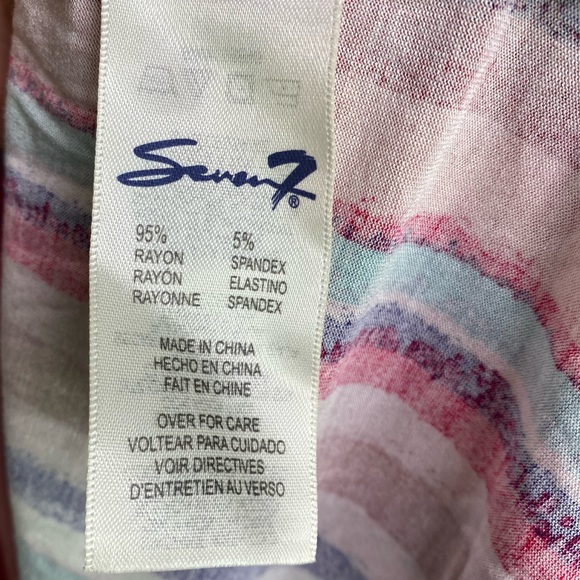 SEVEN7 Pink Striped Flowy Tunic Size Large - Picture 8 of 11